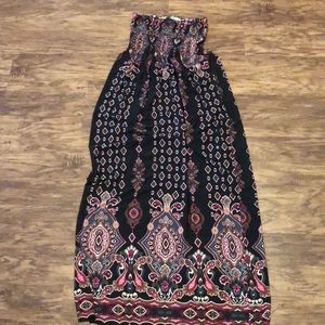 Maxi dress- strapless- cute print